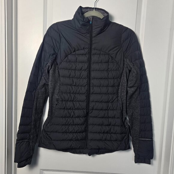 Lululemon Fluff Off Jacket - 6 Black / Heathered Herringbone Heathered Black - Picture 4 of 8